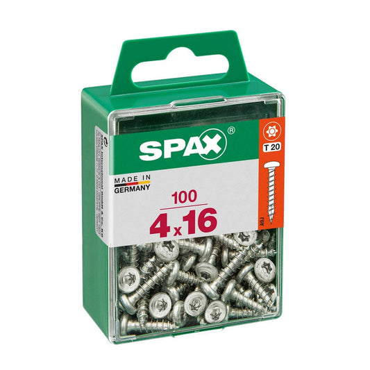 Schraubenkasten SPAX Wirox Holz Rundkopf 100 Stücke (4 x 16 mm) - werkzeug-online24