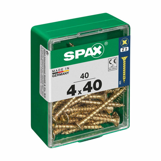 Schraubenkasten SPAX Holzschraube Flacher Kopf (4,0 x 40 mm) (4 x 40 mm) - werkzeug-online24