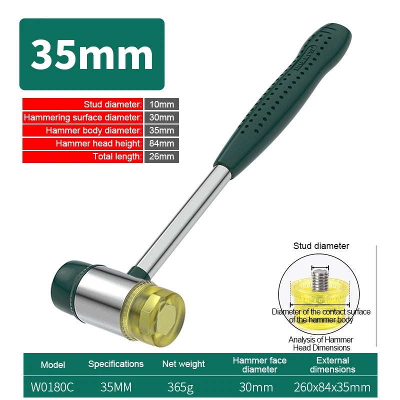 Plastikhammer, Schonhammer, Gummihammer , Doppelkopfhammer 25-40mm - werkzeug-online24